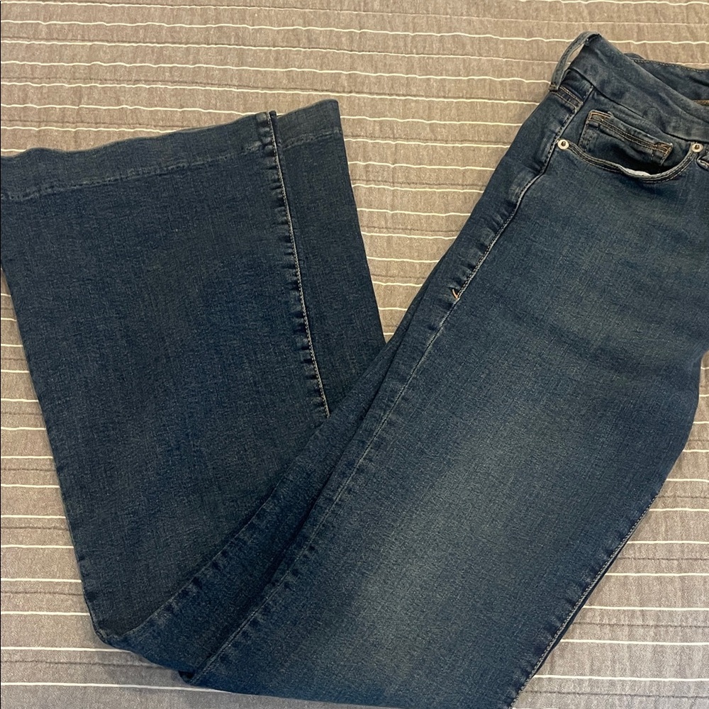 Good American Dark Blue Flare Jeans